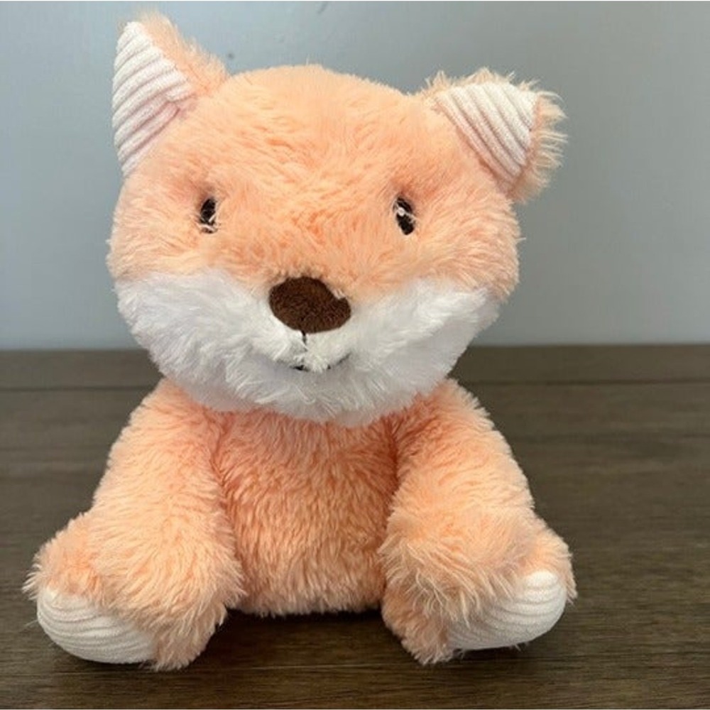 Spark Create Imagine Fox Plush Rattle Crinkle Ears Peach Orange Stuffed Animal